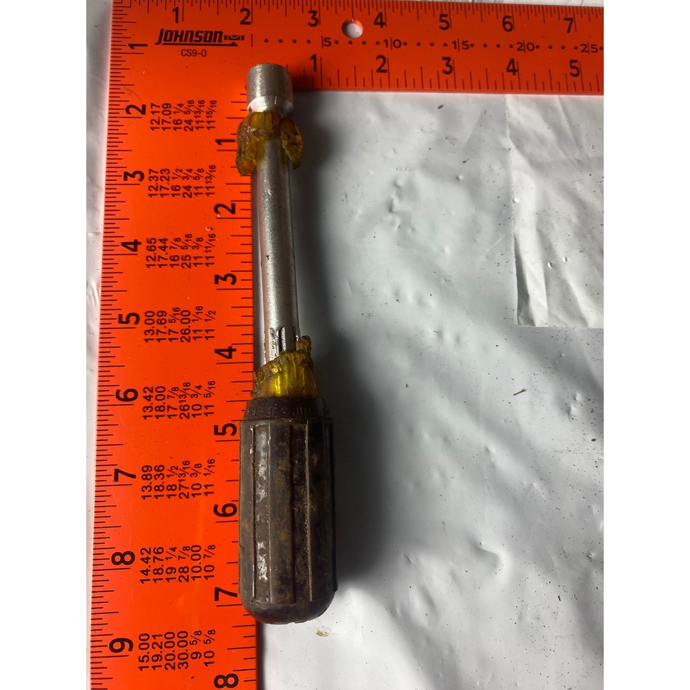 Vintage Klein Tools 1/4 Inch Nut Driver 630-1/4 Hollow Shaft Cushion Grip USA